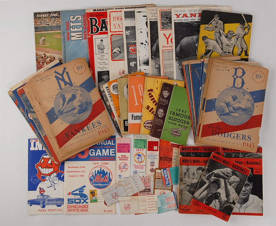 Baseball Autographs - Publication/Program/Ticket Stub Collection (65+)