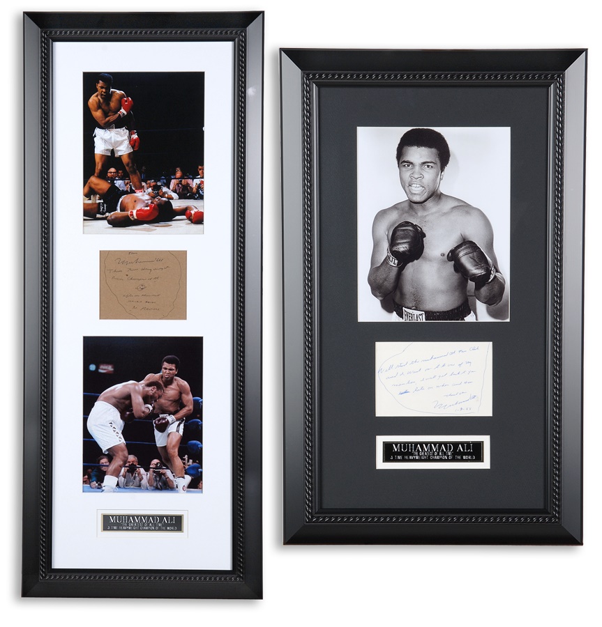 Muhammad Ali & Boxing - Framed & Autographed Ali Pieces (2)