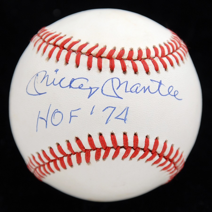 Baseball Autographs - Mickey Mantle Autographed Baseballs (2)