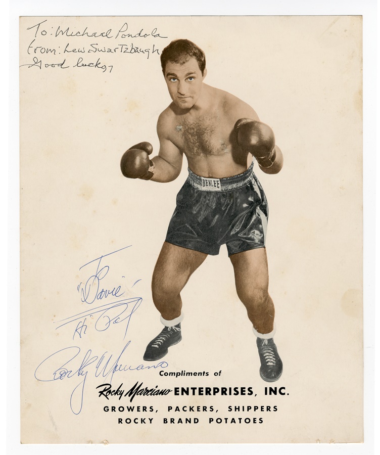 Muhammad Ali & Boxing - Rocky Marciano Signed Photo Postcard