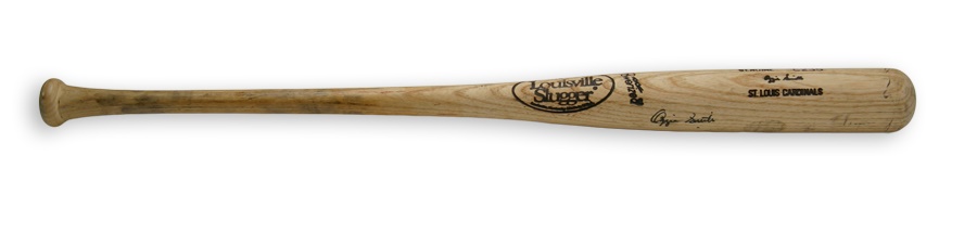 Baseball Equipment - Ozzie Smith Signed Game Used Bat