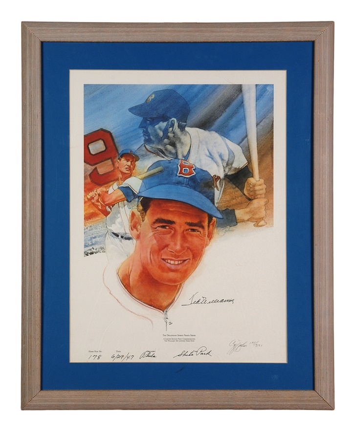 Baseball Autographs - Two Ted Williams Signed Prints