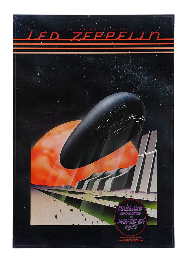 - 1977 Led Zeppelin at Oakland Stadium Poster