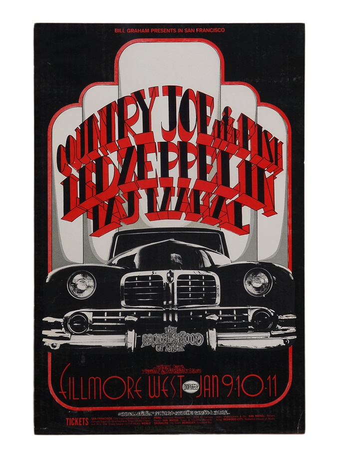 1969 Led Zeppelin at Fillmore West Poster