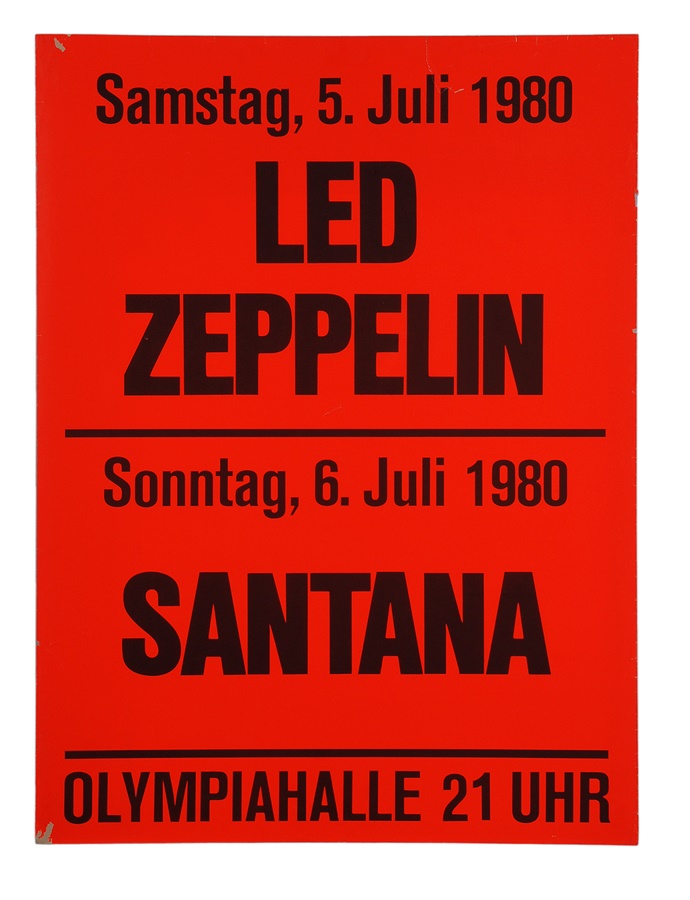 - 1980 Led Zeppelin Poster From Their Next To Last Show