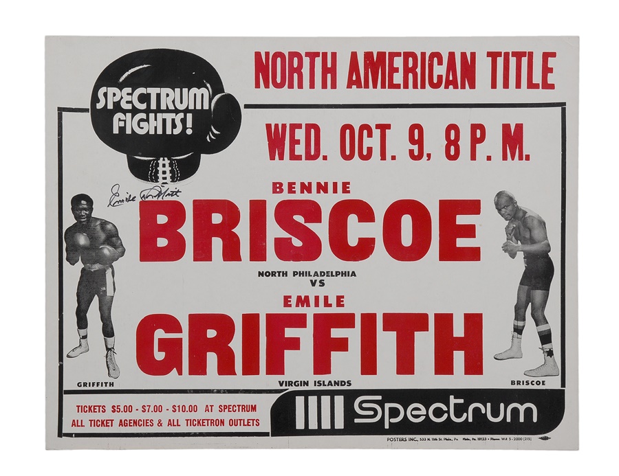 Muhammad Ali & Boxing - 1974 Emile Griffith vs. Bennie Briscoe On-Site Fight Poster