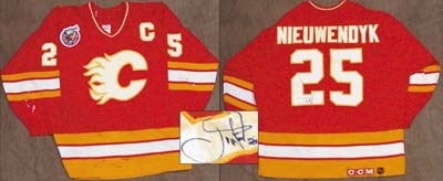 - 1992-93 Joe Nieuwendyk Calgary Flames Game Worn Jersey