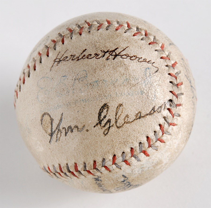 Baseball Autographs - Herbert Hoover Signed Baseball