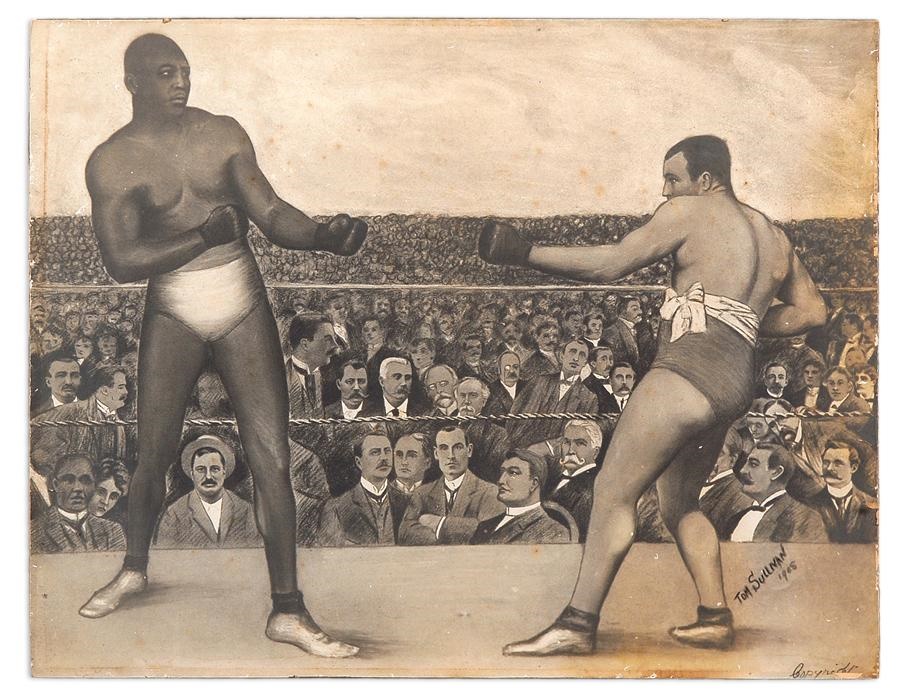 Muhammad Ali & Boxing - Jack Johnson vs. Tommy Burns Original Artwork