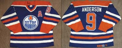 - 1989-90 Glenn Anderson Edmonton Oilers Game Worn Jersey