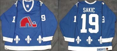 - 1990-91 Joe Sakic Quebec Nordiques Game Worn Jersey