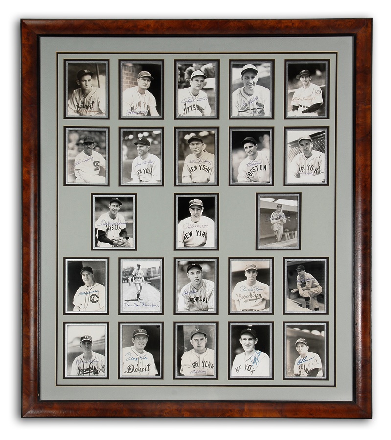 - Baseball Hall Of Famers Signed Photo Display