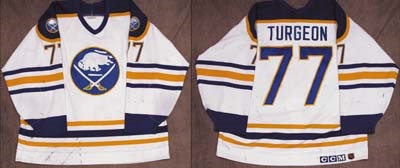 - 1990-91 Pierre Turgeon Buffalo Sabres Game Worn Jersey