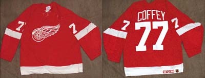 - 1993-94 Paul Coffey Detroit Red Wings Game Worn Jersey