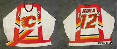 - 1998-99 Jerome Iginla Calgary Flames Game Worn Jersey