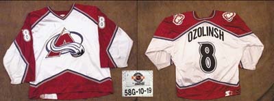 - 1998-99 Sandis Ozolinsh Colorado Avalanche Game Worn Jersey