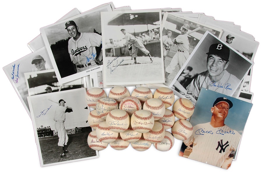 Baseball Autographs - Dodgers Autograph Collection with Others Including Mickey Mantle (110+)