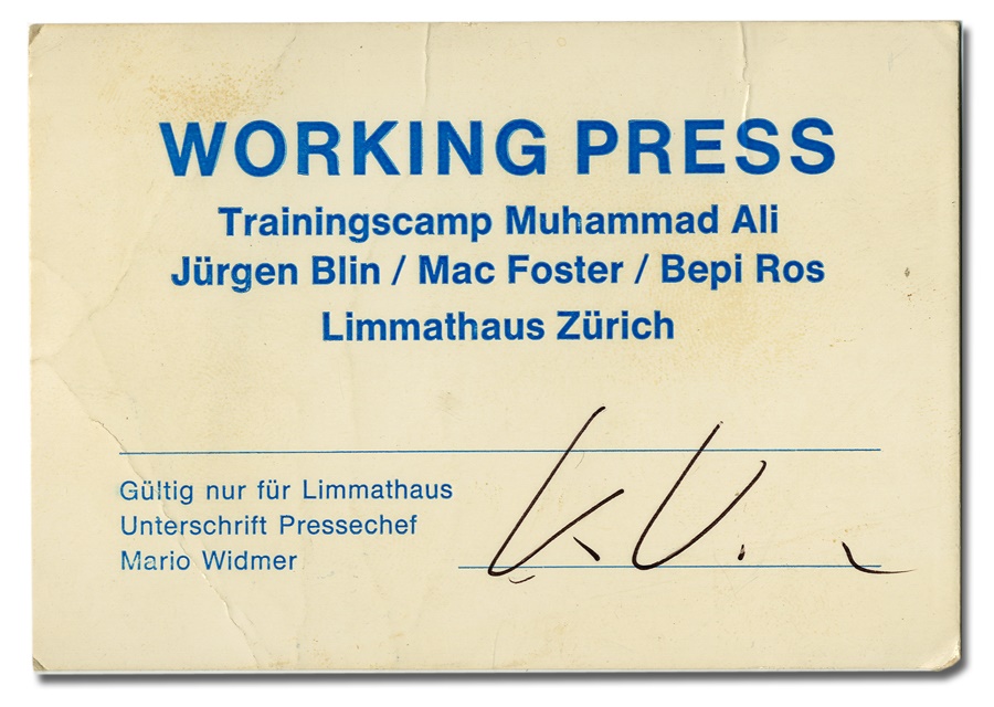 Muhammad Ali & Boxing - 1972 Ali vs. Foster Working Press Pass