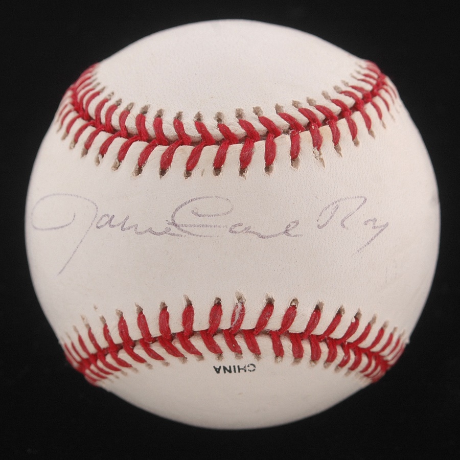 Baseball Autographs - James Earl Ray Single Signed Baseball