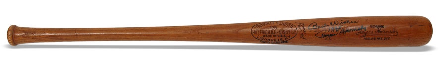 1945 Rogers Hornsby Signed Bat