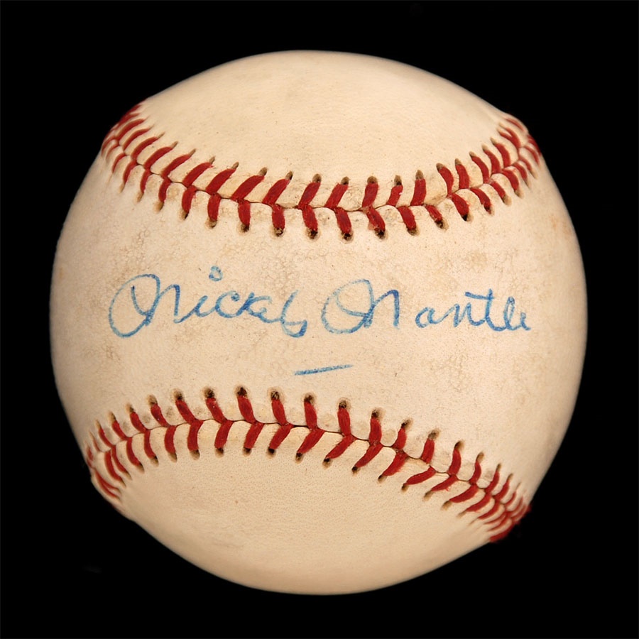 Baseball Autographs - 1958 Mickey Mantle Vintage Single Signed Baseball