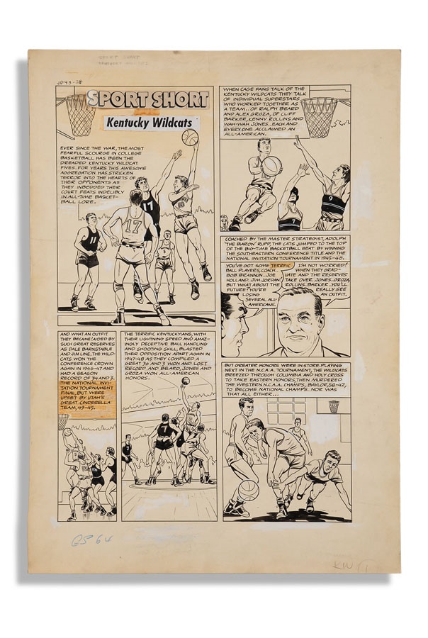 - 1948 Kentucky Wildcats Point Shaving Comic Book Original Art