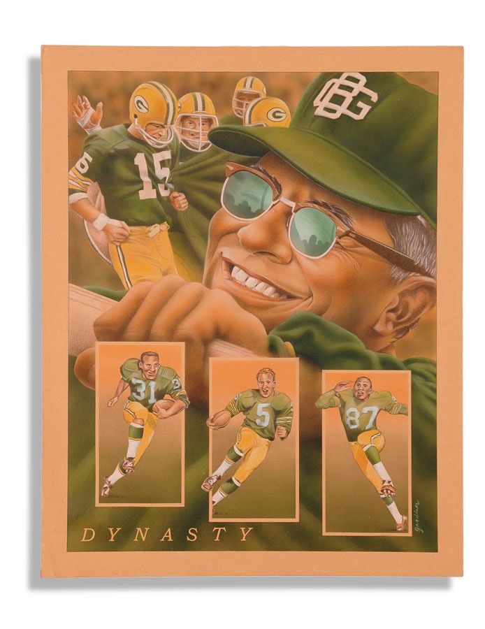 1970s Vince Lombardi and Green Bay Packers Original Art by Gardiner