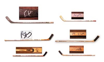 - 400-Plus Goal Scorers Game Used Stick Collection (6)