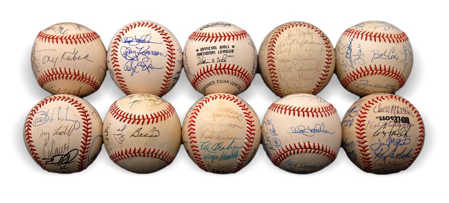 Baseball Autographs - Collection of Team Signed Baseballs (10)