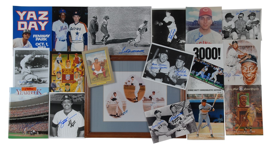 Baseball Autographs - Photos, Flats, and Books 19 Different Items