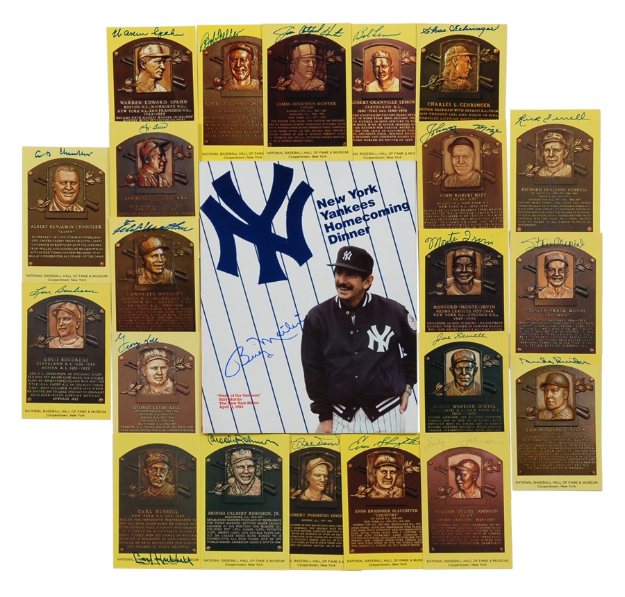 Baseball Autographs - Yellow Signed Hall of Fame Plaque Postcards Collection (59)