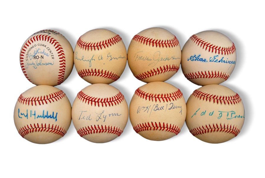 Baseball Autographs - Hall of Fame Single Signed Baseball Collection (8)