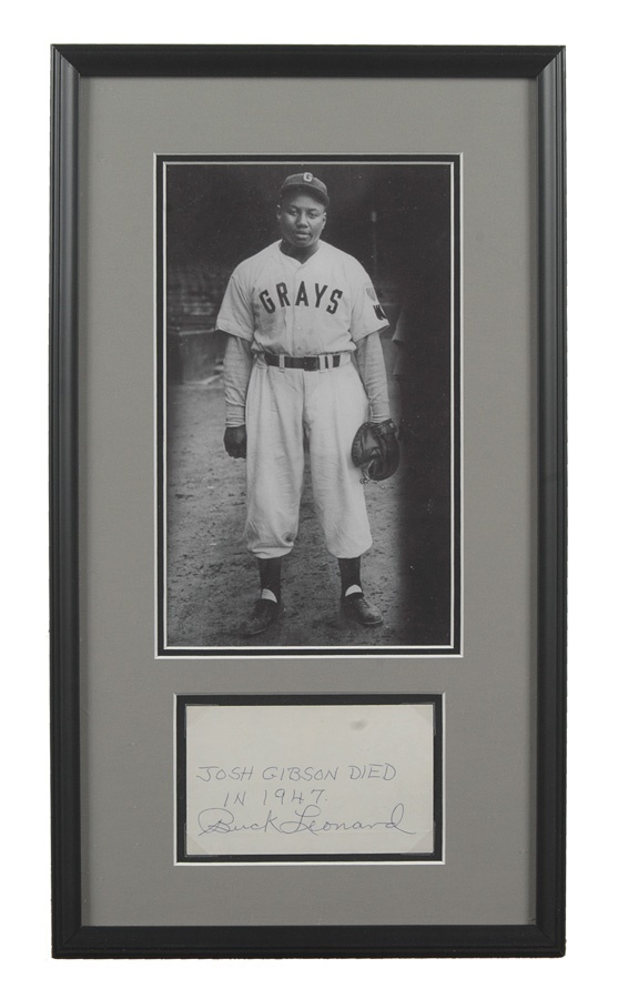 Negro League, Latin, Japanese & International Base - “Josh Gibson Died in 1947” Signed 3x5 Card