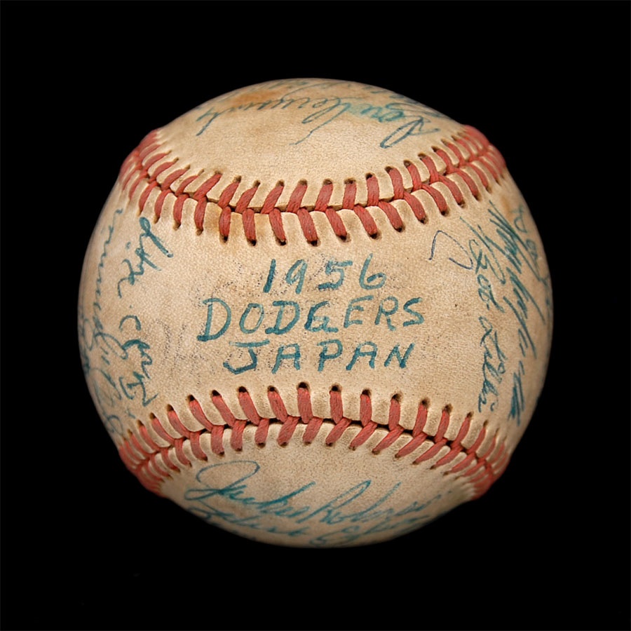 - 1956 Brooklyn Dodgers Tour of Japan Team Signed Baseball