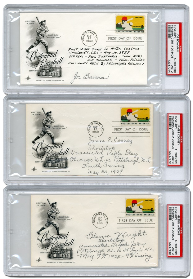Baseball Autographs - 1969 Signed First Day Covers
