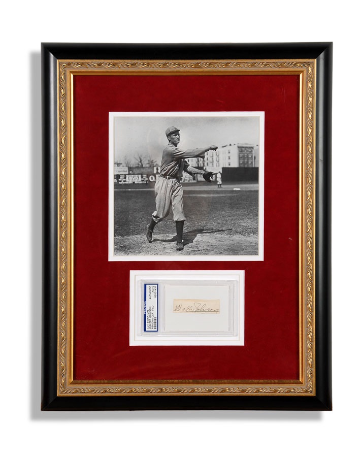 Baseball Autographs - Walter Johnson Signature Display