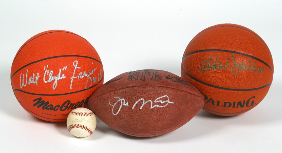 Sports & Basketball Greats Autograph Collection of Four