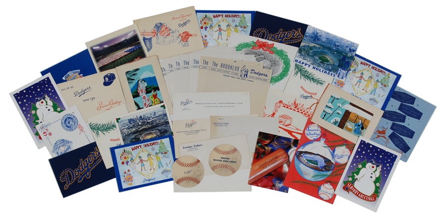 - Collection of Dodgers Christmas Cards and Ephemera