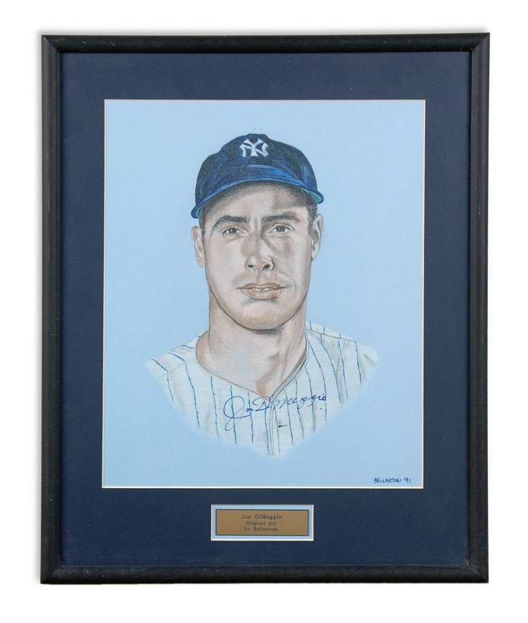 Baseball Autographs - Joe DiMaggio Signed Oversized Items (4)
