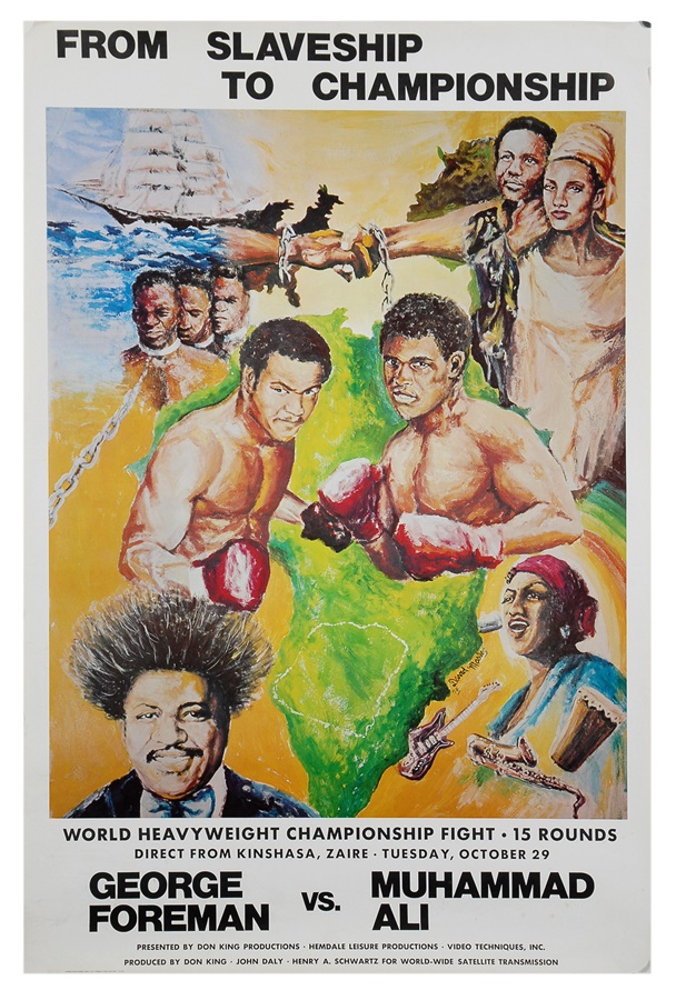 Muhammad Ali & Boxing - 1974 Muhammad Ali vs. George Foreman Zaire Site Poster