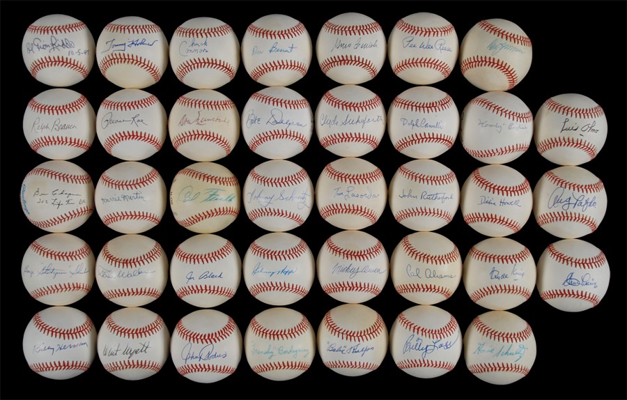 Large Collection of Brooklyn Dodgers Single Signed Baseballs (175+)