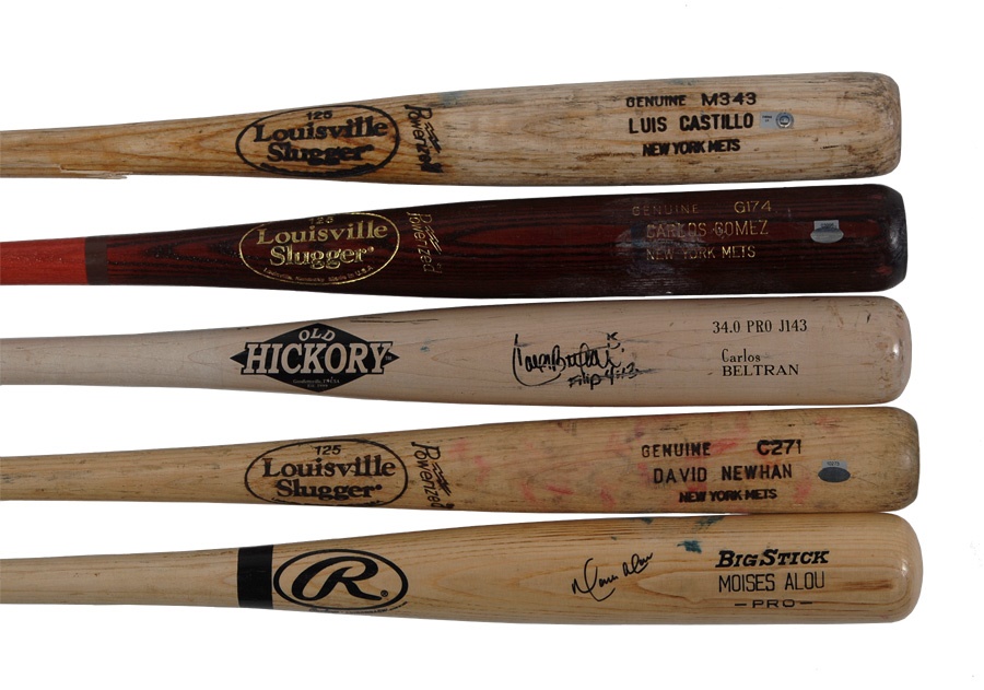 Baseball Equipment - Collection of New York Mets Game Used Bats (5)