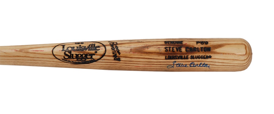 Baseball Equipment - 1986 Steve Carlton Signed Game Used Bat
