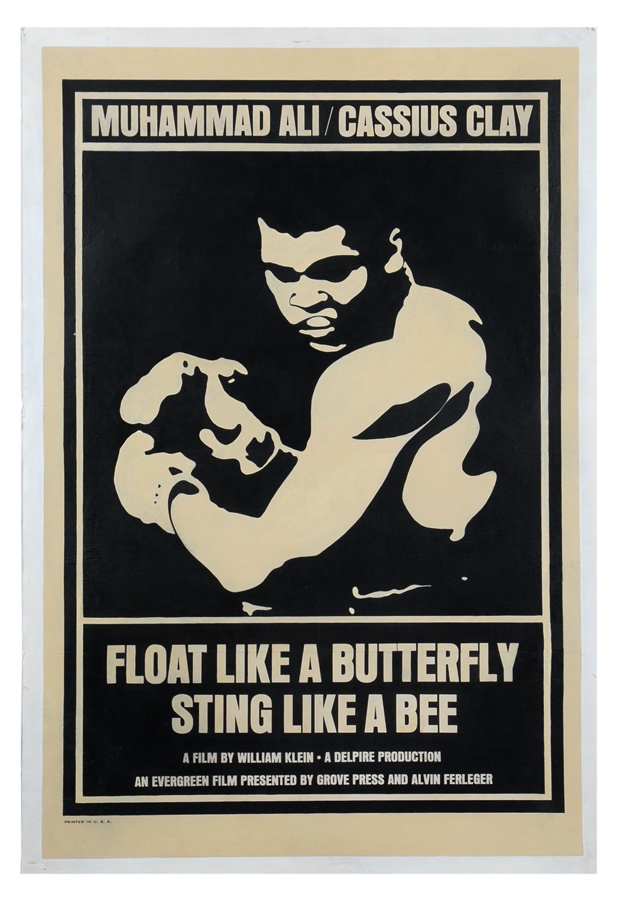 Muhammad Ali & Boxing - 1969 Muhammad Ali "Float Like A Butterfly Sting Like a Bee" Poster