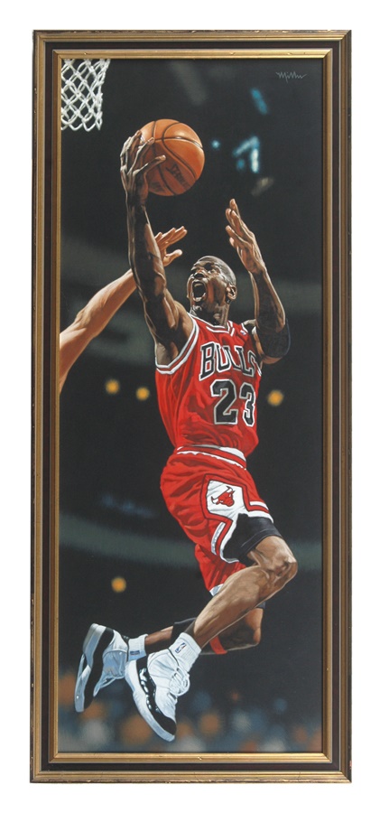 Sports Fine Art - Michael Jordan by Arthur K. MIller 17x39"