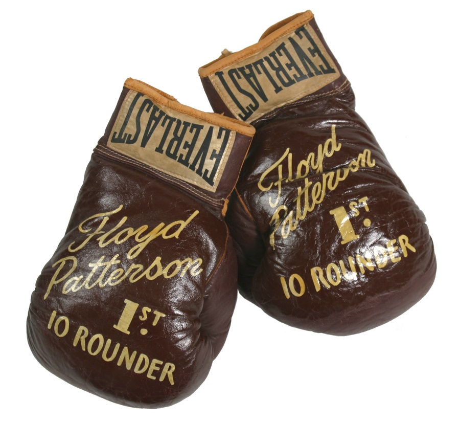 Muhammad Ali & Boxing - Floyd Patterson Fight Worn Gloves From His First 10 Round Fight