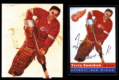 - 1954-55 Topps Terry Sawchuk Original Card Art