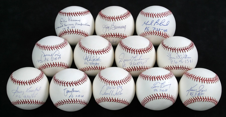Baseball Autographs - Single Signed Perfect Game Pitchers Baseballs (12)