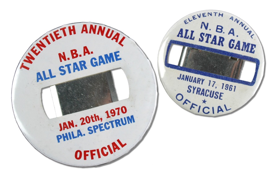1960 and 1971 NBA All Star Game Press Pins