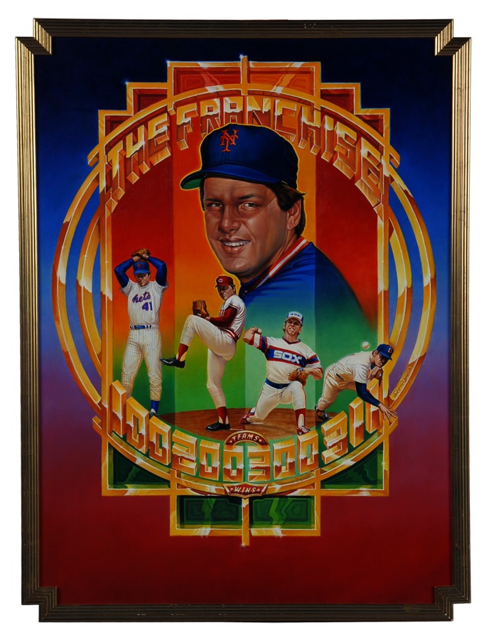 Sports Fine Art - 1989 Tom Seaver Oil Painting by Ron Lewis